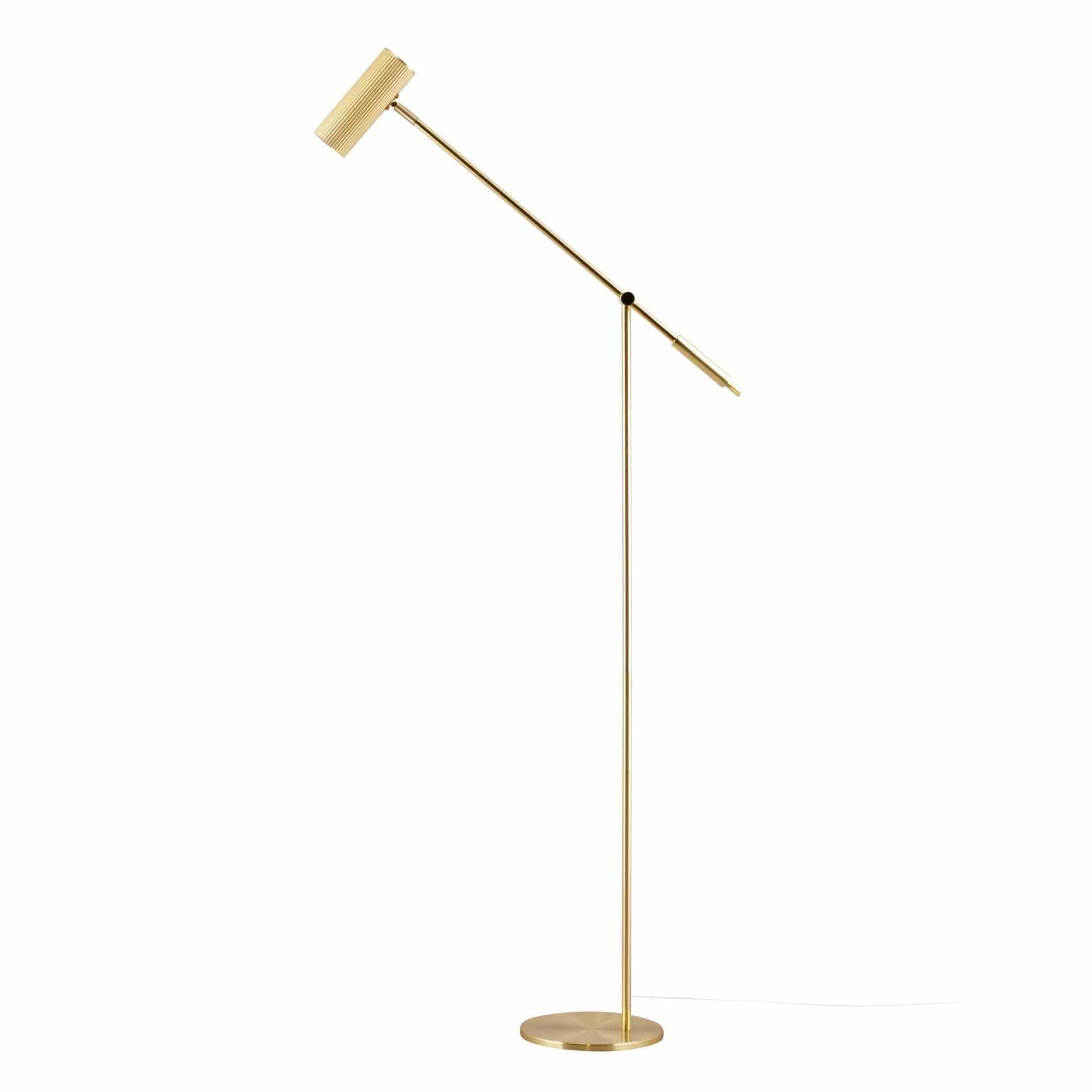 Golvlampa Hubble Read Borstad Mässing