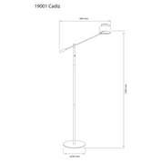 Aneta Lighting CADIZ golvlampa, svart/matt mässing - Azalea Home