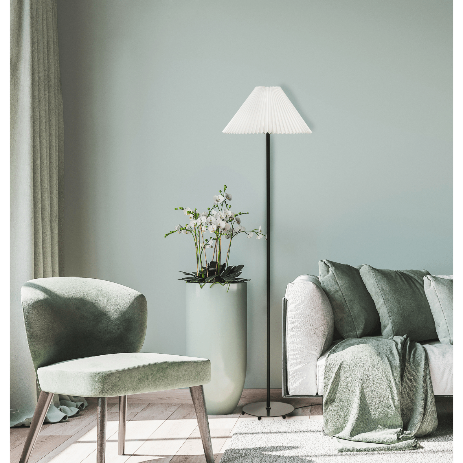 Aneta Lighting ESTER golvlampa, svart - Azalea Home