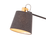 Aneta Lighting GEILO golvlampa, svart/grå/trä - Azalea Home