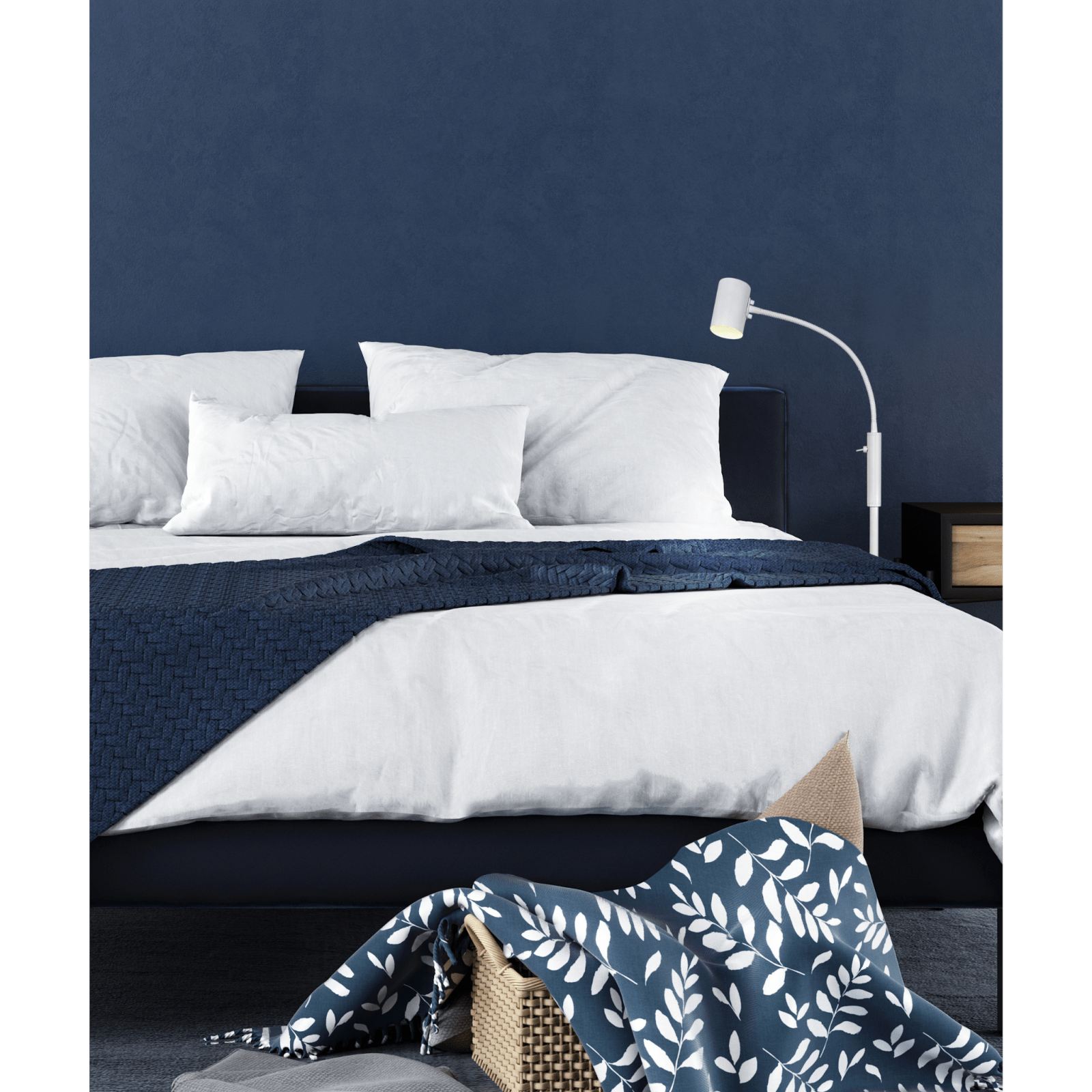 Aneta Lighting HUGIN golvlampa, vit - Azalea Home