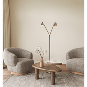 Aneta Lighting SANDNES golvlampa dubbel, antik - Azalea Home