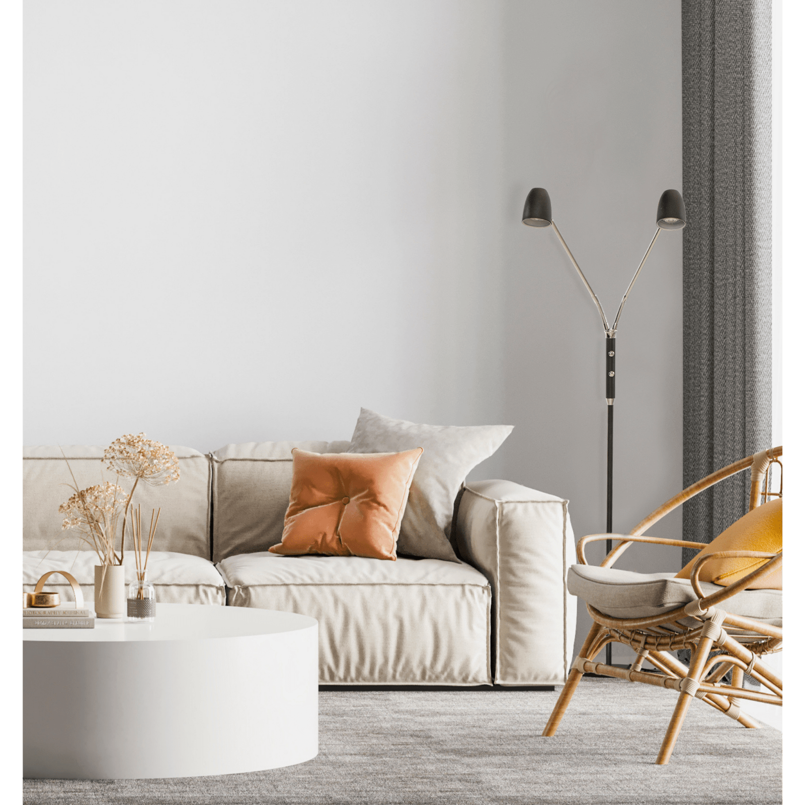 Aneta Lighting SANDNES golvlampa dubbel, svart - Azalea Home