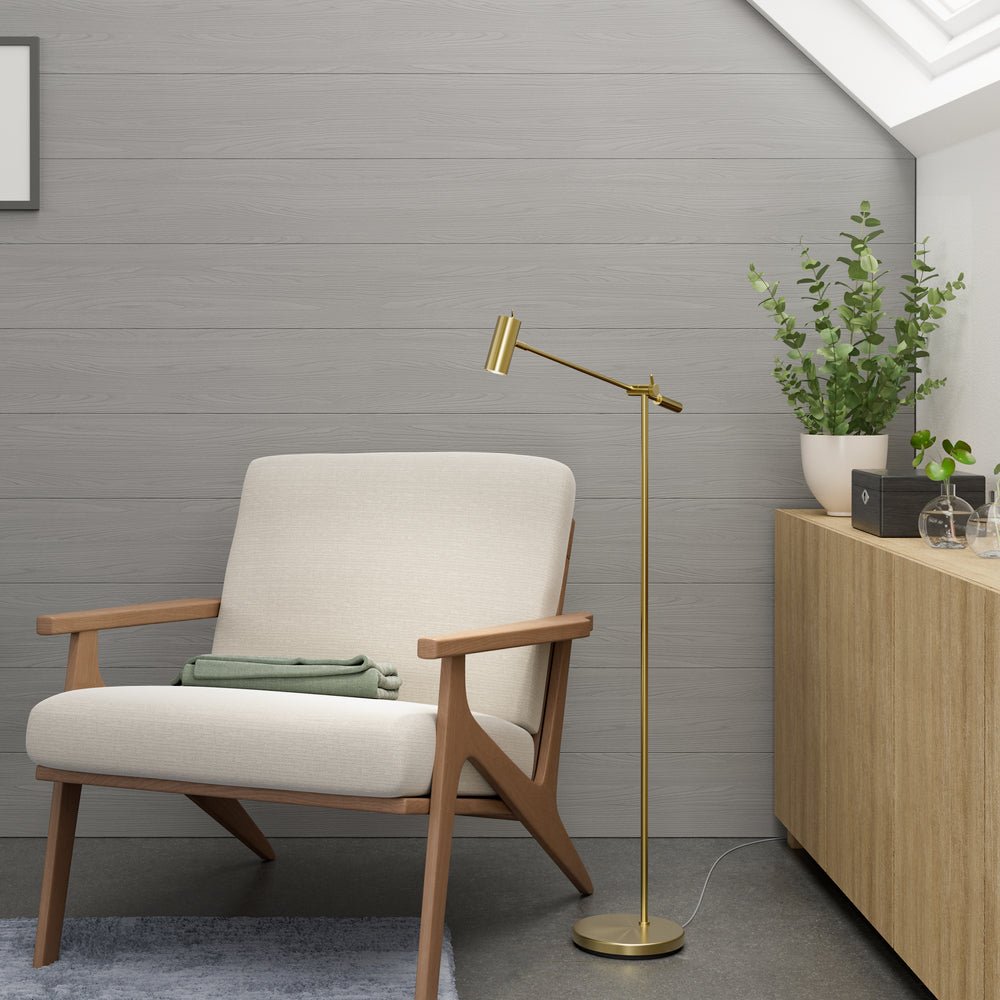 Belid Golvlampa Cato, blankslipad mässing - Azalea Home