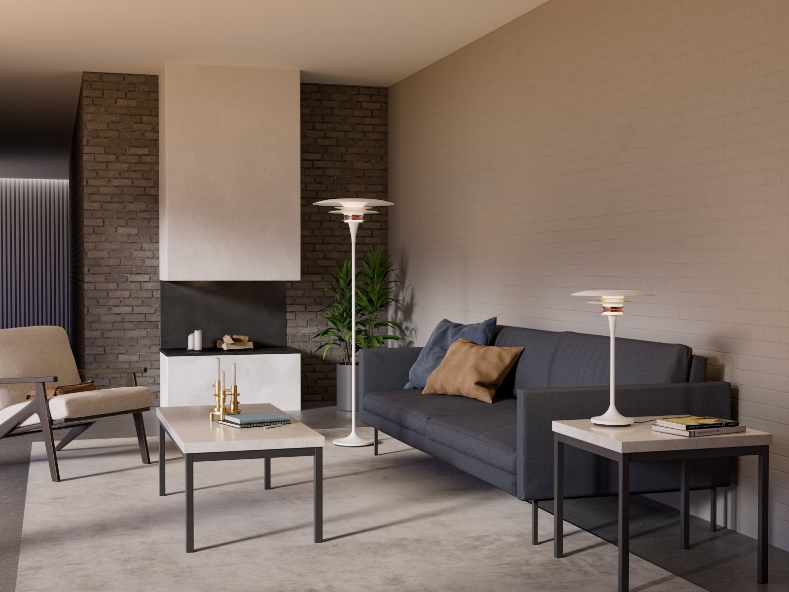 Belid Golvlampa Diablo Ø50 mattvit/rosé silver - Azalea Home