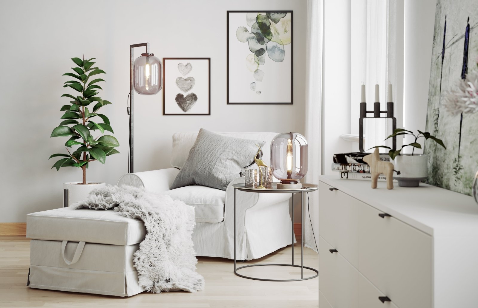 By Rydéns Leola golvlampa rökgrå - Azalea Home