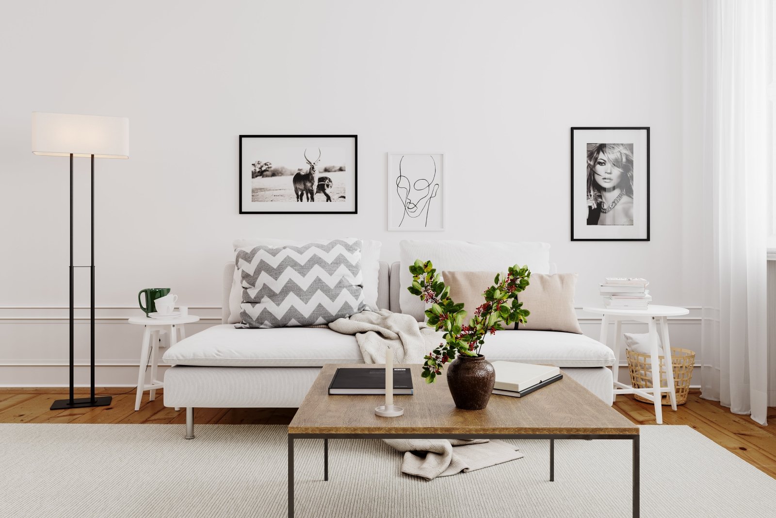 By Rydéns Luton golvlampa svart/vit - Azalea Home