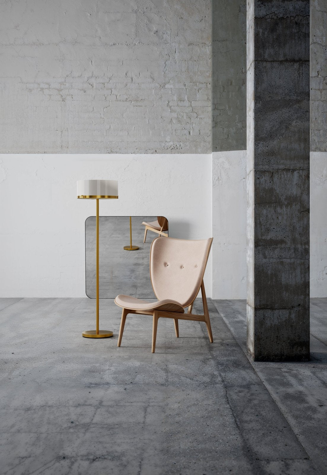 By Rydéns Marcel golvlampa H150 cm mässing/vit - Azalea Home