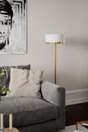 By Rydéns Marcel golvlampa H150 cm mässing/vit - Azalea Home