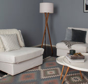 By Rydéns Vega golvlampa vit/valnöt - Azalea Home