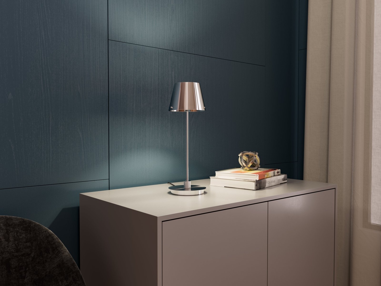 Herstal Bordslampa Gil il Grande krom/krom - Azalea Home