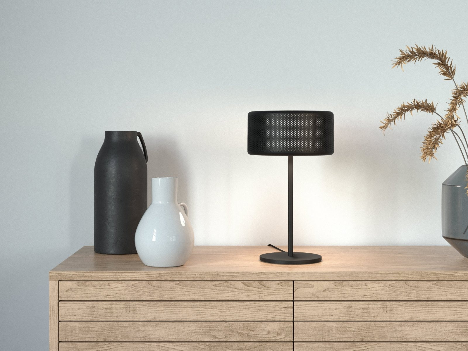 Herstal Bordslampa Grain M mattsvart - Azalea Home