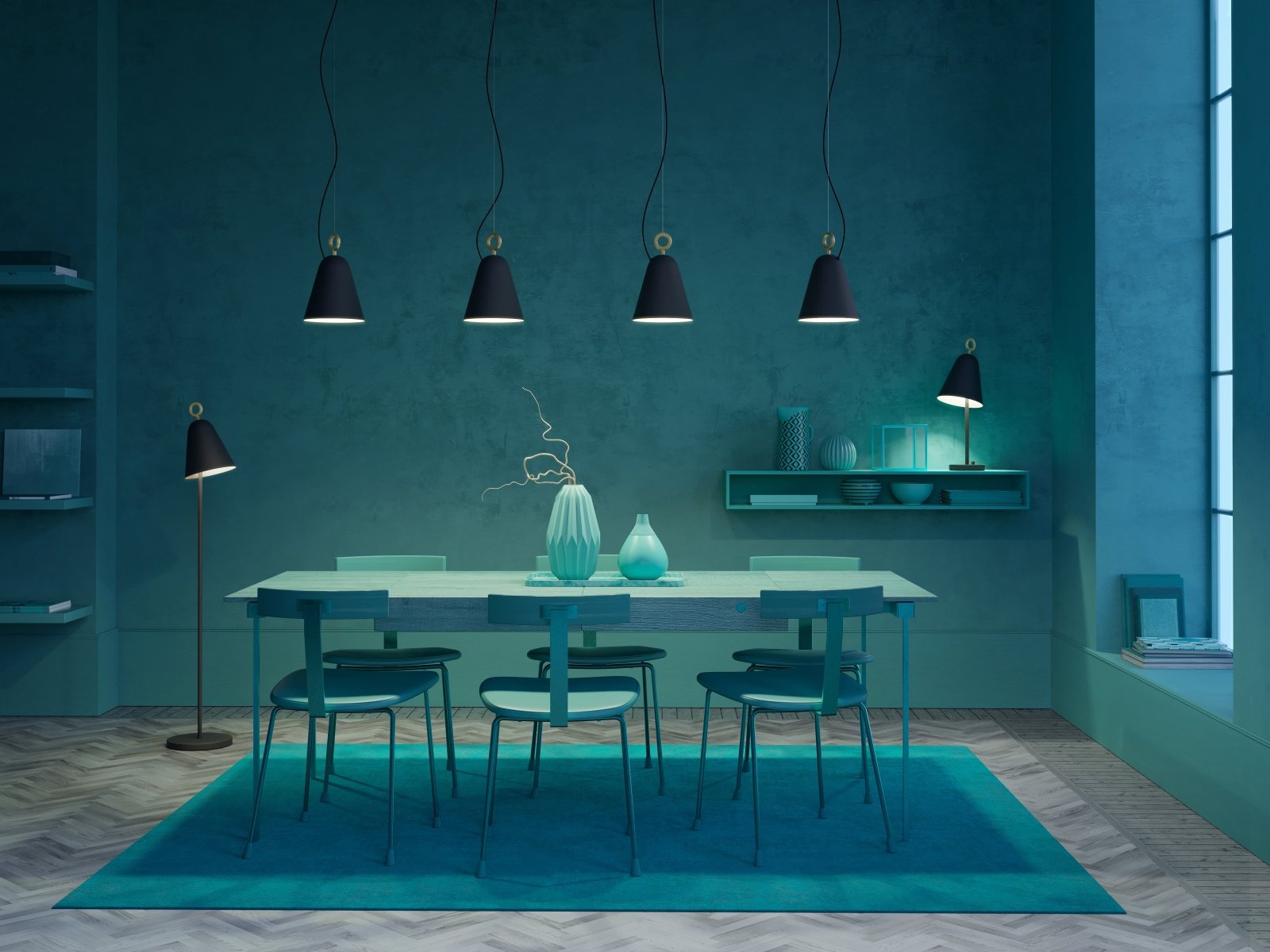 Herstal Golvlampa Bella Ø20 mattsvart - Azalea Home