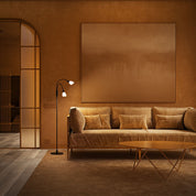 Herstal Golvlampa Cut dubbel svart/opal glas - Azalea Home