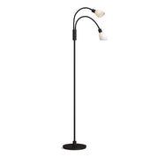 Herstal Golvlampa Cut dubbel svart/opal glas - Azalea Home