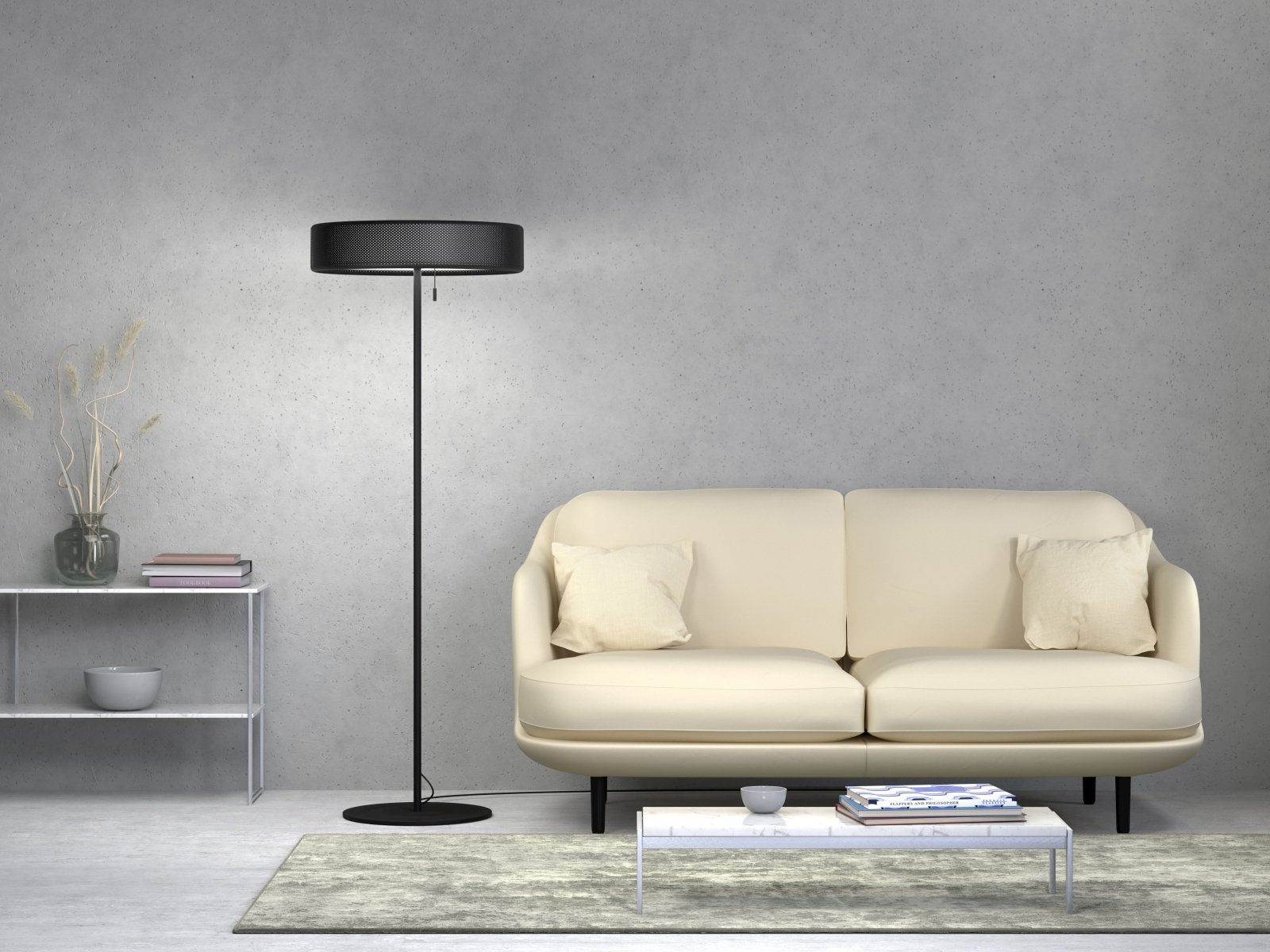 Herstal Golvlampa Grain L mattsvart - Azalea Home