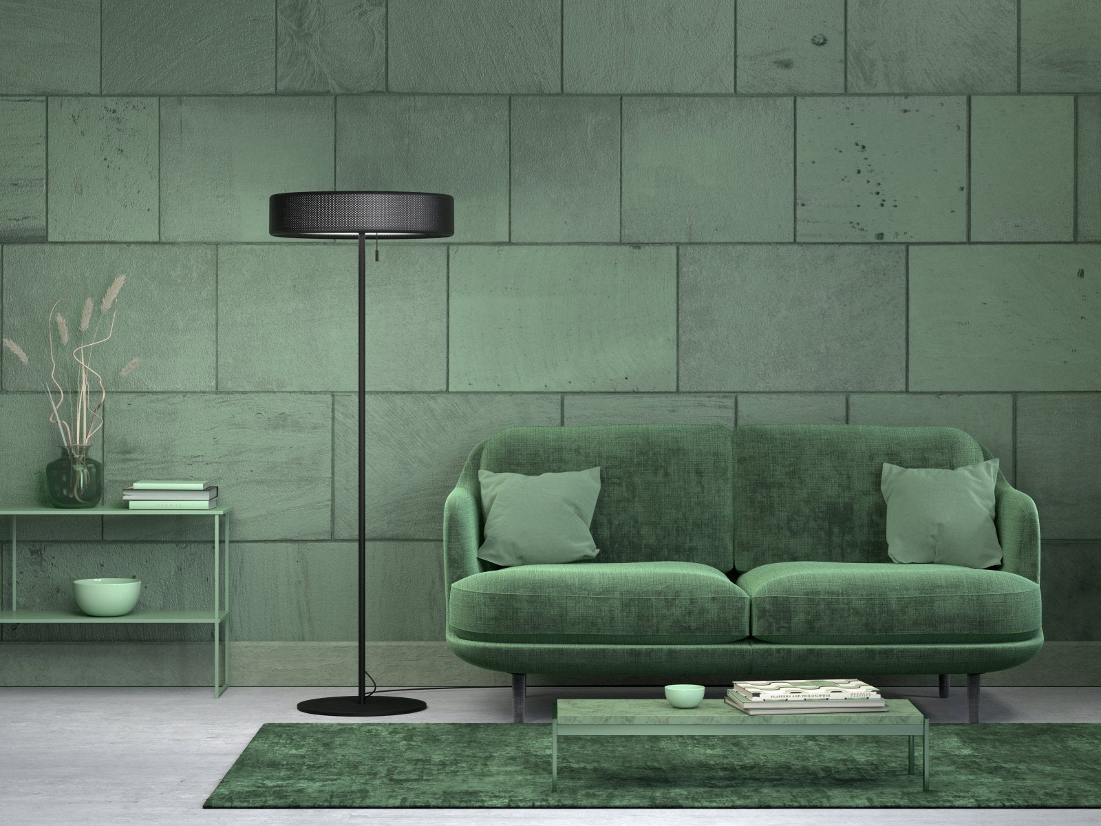 Herstal Golvlampa Grain L mattsvart - Azalea Home