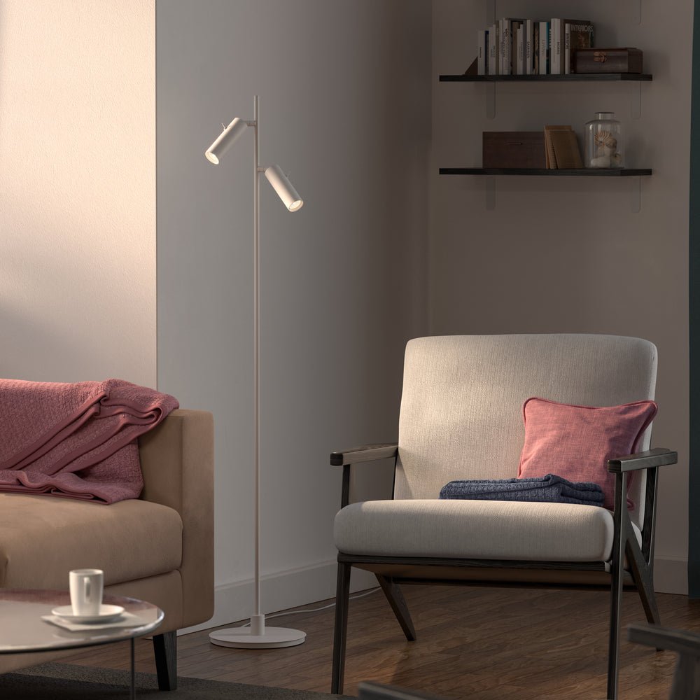 Herstal Golvlampa Pipeline dubbel mattvit - Azalea Home