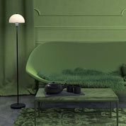 Herstal Golvlampa Vienda svart/opal glas - Azalea Home