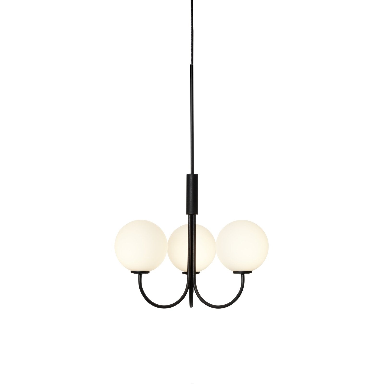 Herstal Krona Ballon svart/opal glas - Azalea Home