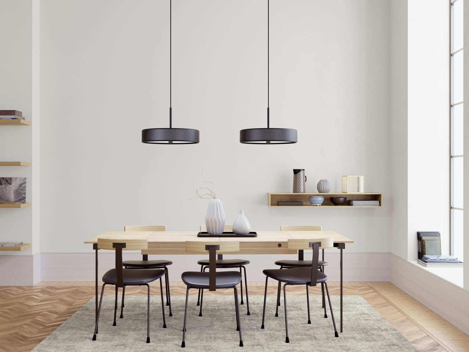 Herstal Pendel Grain L mattsvart - Azalea Home