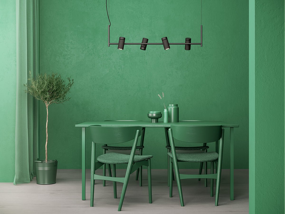 Herstal Pendel Holder linjär 4 lampor svart - Azalea Home