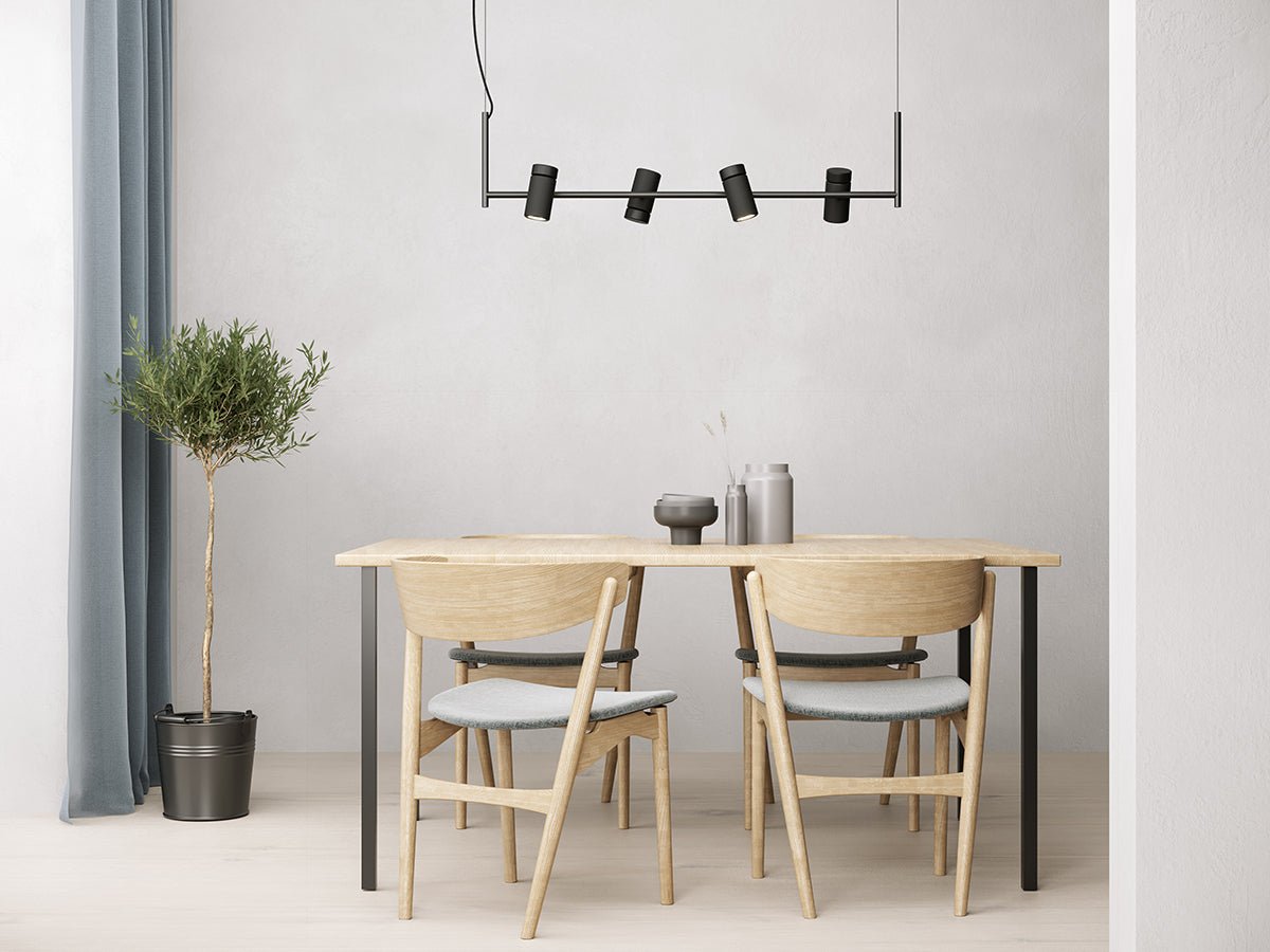 Herstal Pendel Holder linjär 4 lampor svart - Azalea Home