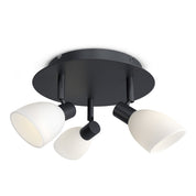 Herstal Spotlight Cut 3 lampor svart/opal glas - Azalea Home