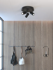 Herstal Spotlight Holder rund 3 lampor svart - Azalea Home