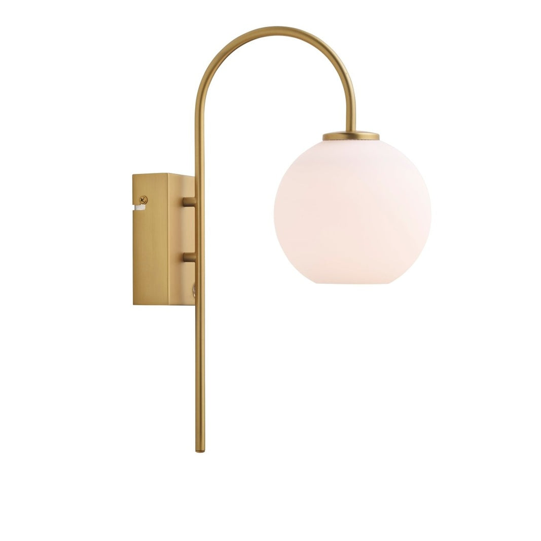 Herstal Vägglampa Ballon satin mässing/opal glas - Azalea Home