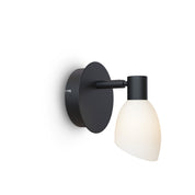 Herstal Vägglampa Cut enkel svart/opal glas - Azalea Home