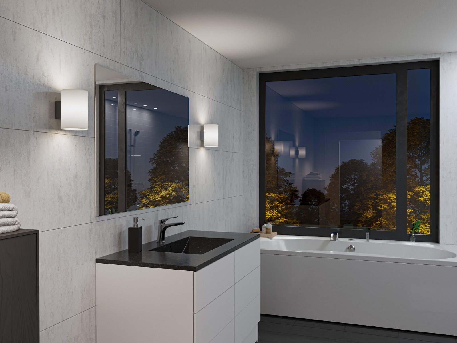 Herstal Vägglampa Evoke L antracit/opal glas - Azalea Home