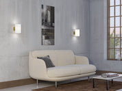 Herstal Vägglampa Evoke L satin brass/opal glas - Azalea Home