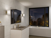 Herstal Vägglampa Evoke L satin brass/opal glas - Azalea Home