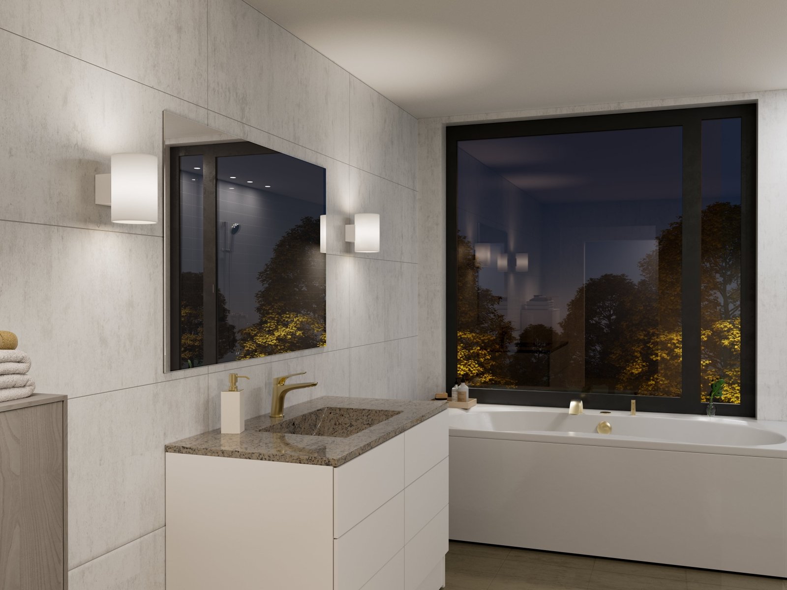 Herstal Vägglampa Evoke L vit/opal glas - Azalea Home