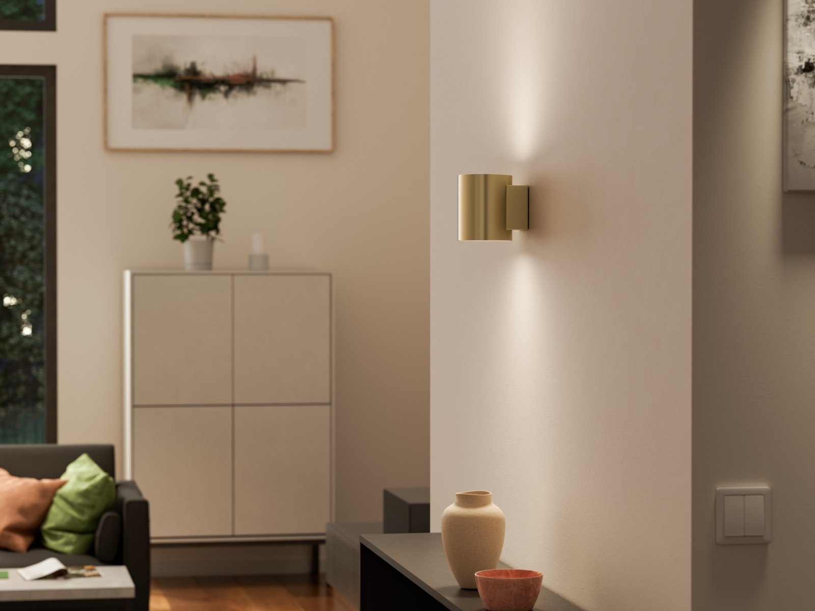 Herstal Vägglampa Evoke S satin brass/satin brass - Azalea Home