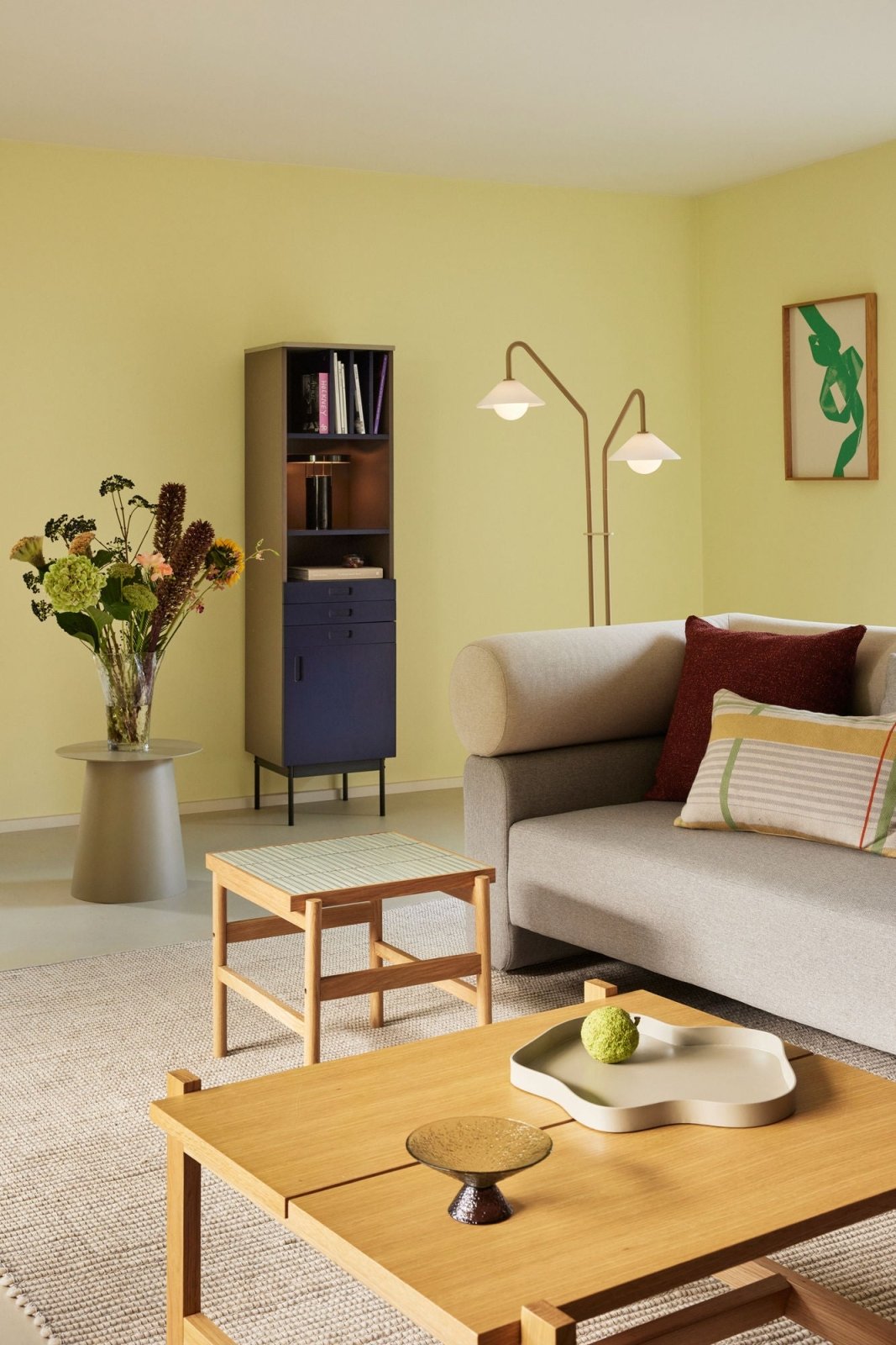 Hübsch Como Golvlampa, Beige - Azalea Home