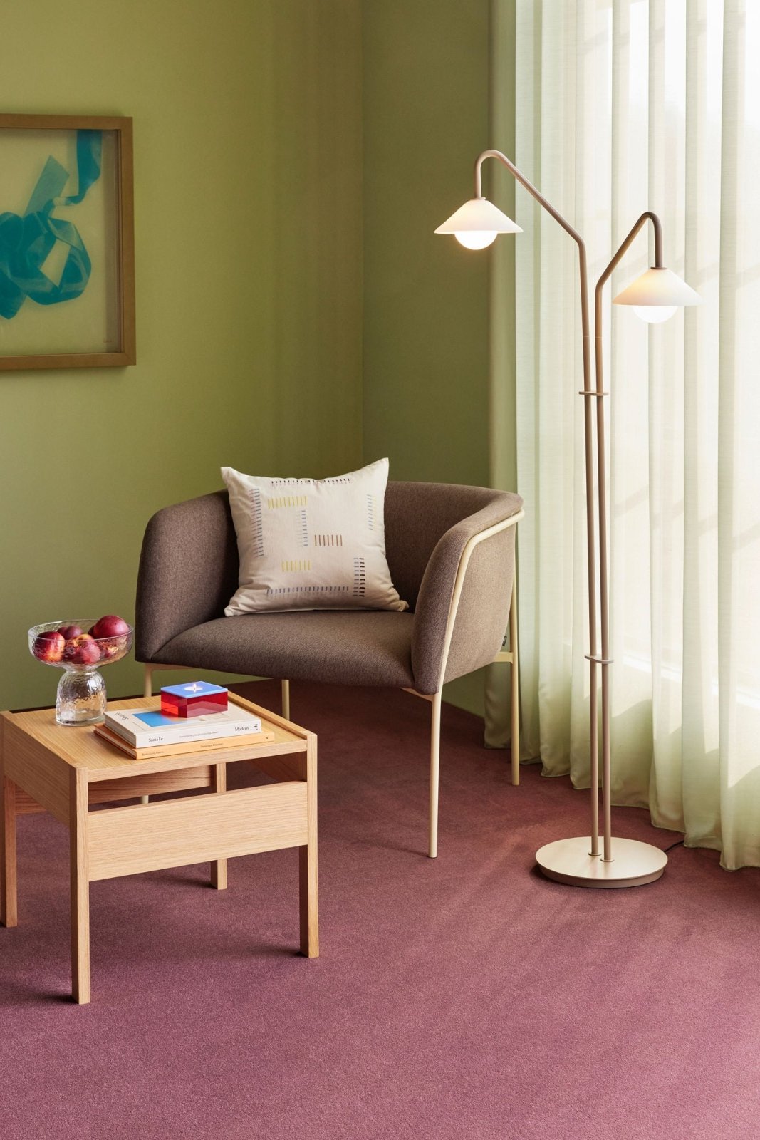 Hübsch Como Golvlampa, Beige - Azalea Home