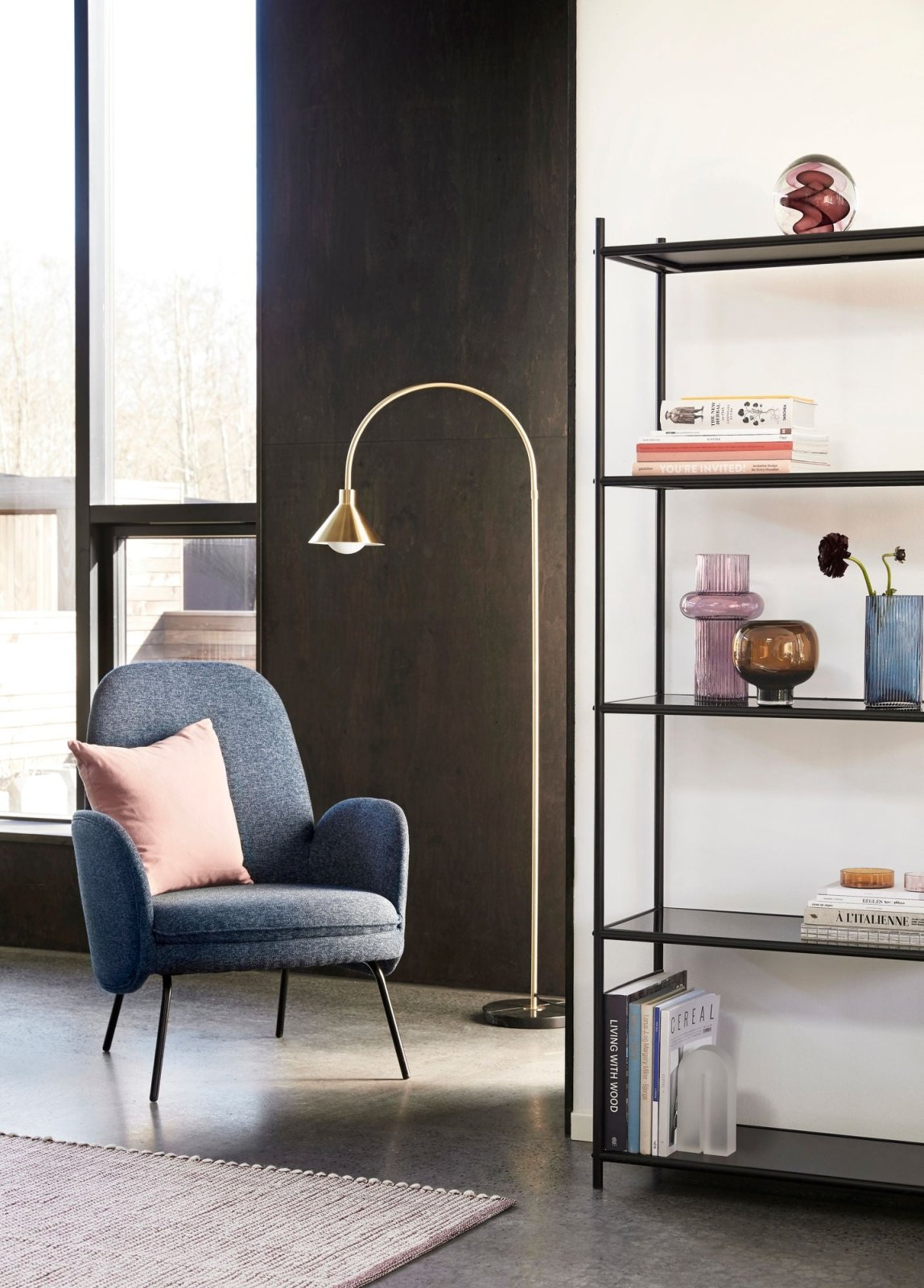 Hübsch Pipe Golvlampa, Mässing - Azalea Home