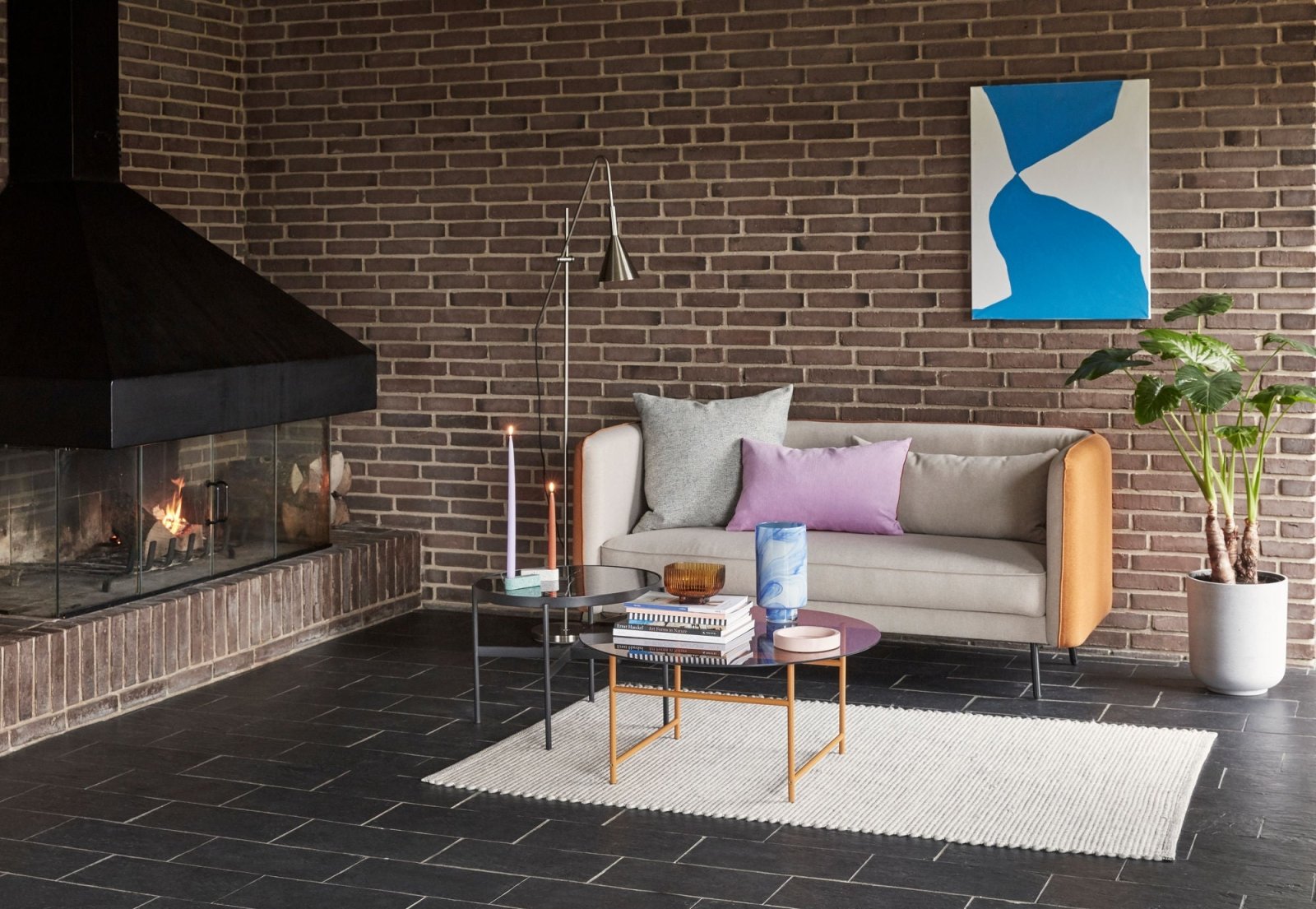 Hübsch Rope Golvlampa, Nickel - Azalea Home