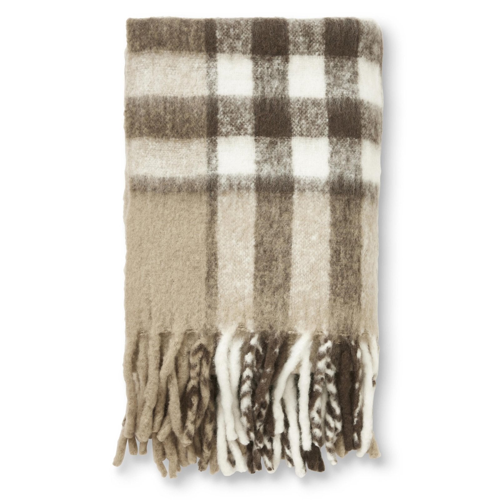 Jakobsdals Black check mohair Pläd 130x170, Brun - Azalea Home