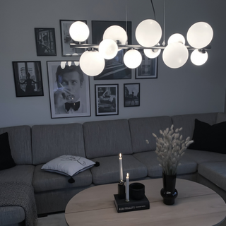 MOLEKYL taklampa L85, tenn/opalvit