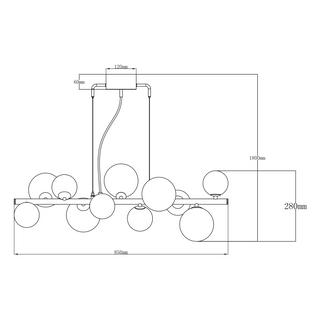 MOLEKYL taklampa L85, tenn/opalvit