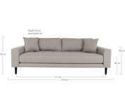 Lido 3-sits soffa, Stone