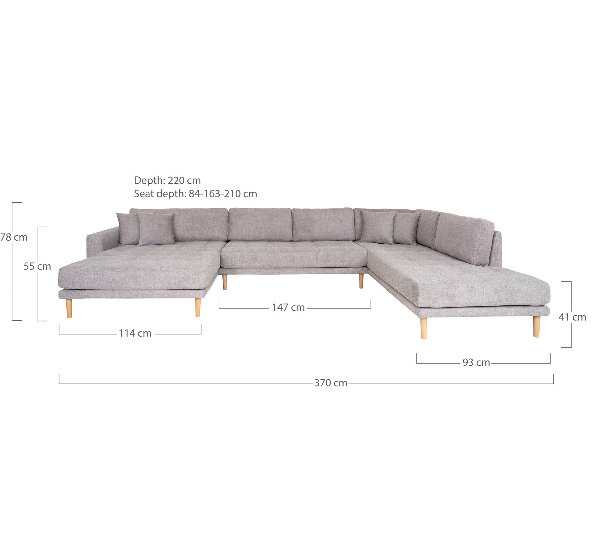 Lido U-soffa, Mörkgrå