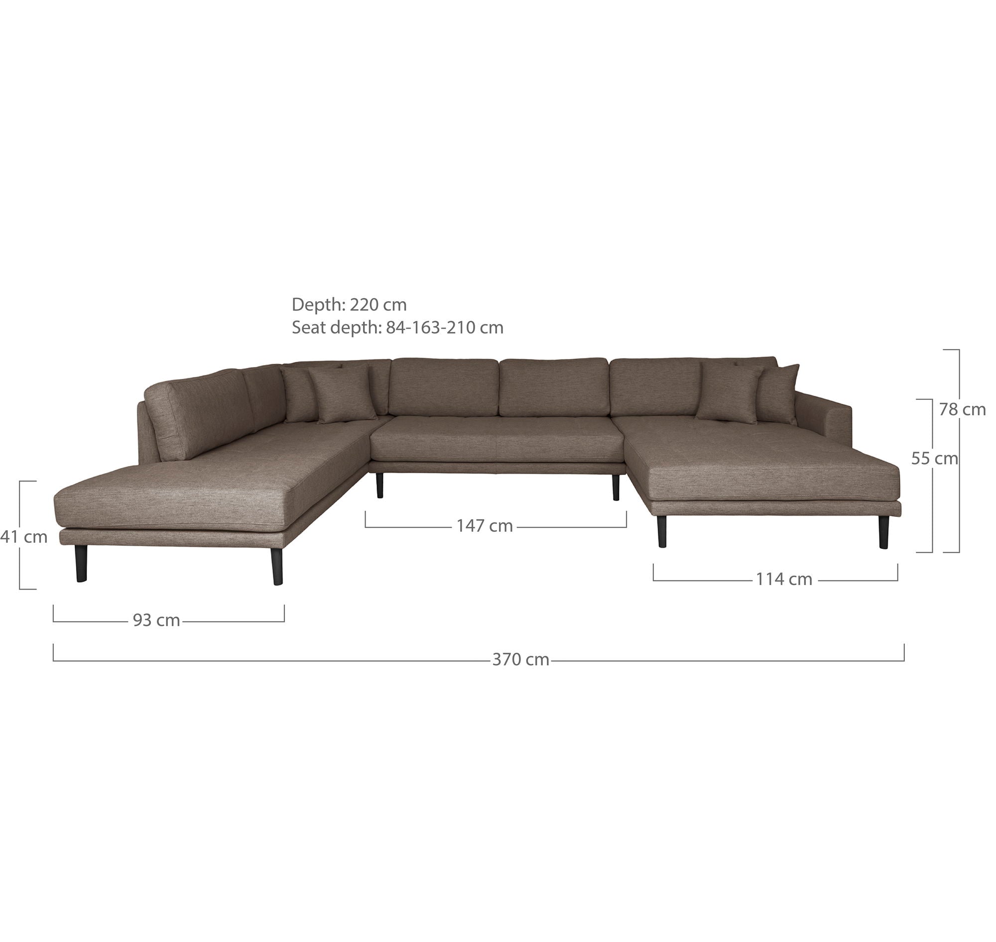 Lido U-soffa, Brun