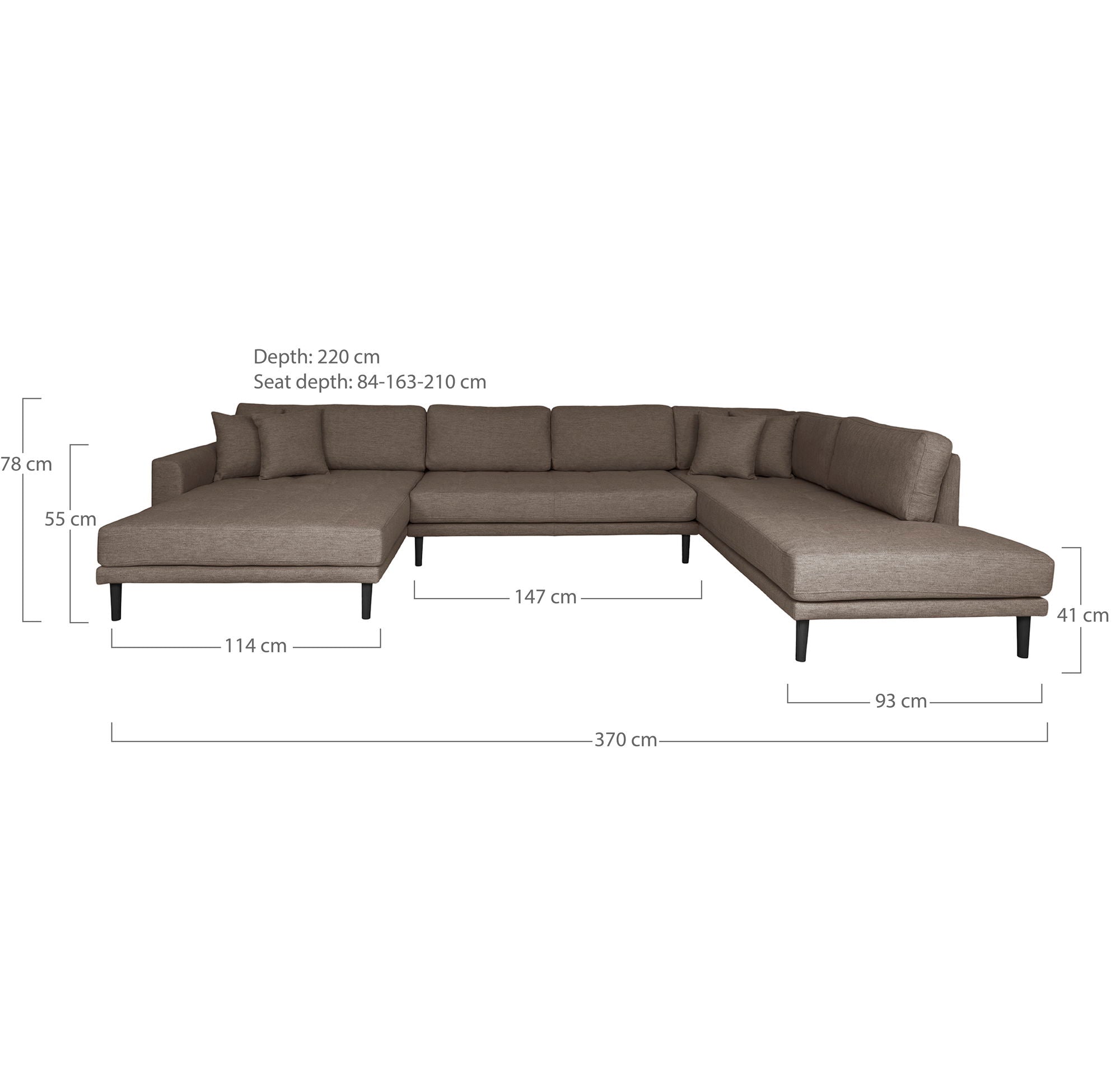 Lido U-soffa, Brun