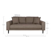 Lido 2,5-sits soffa, Brun