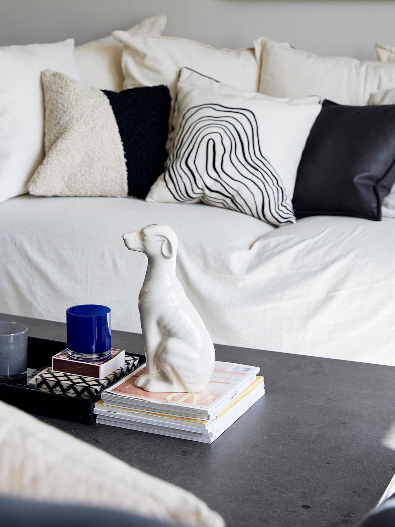 Curve Kuddfodral Svart/vit 45x45cm