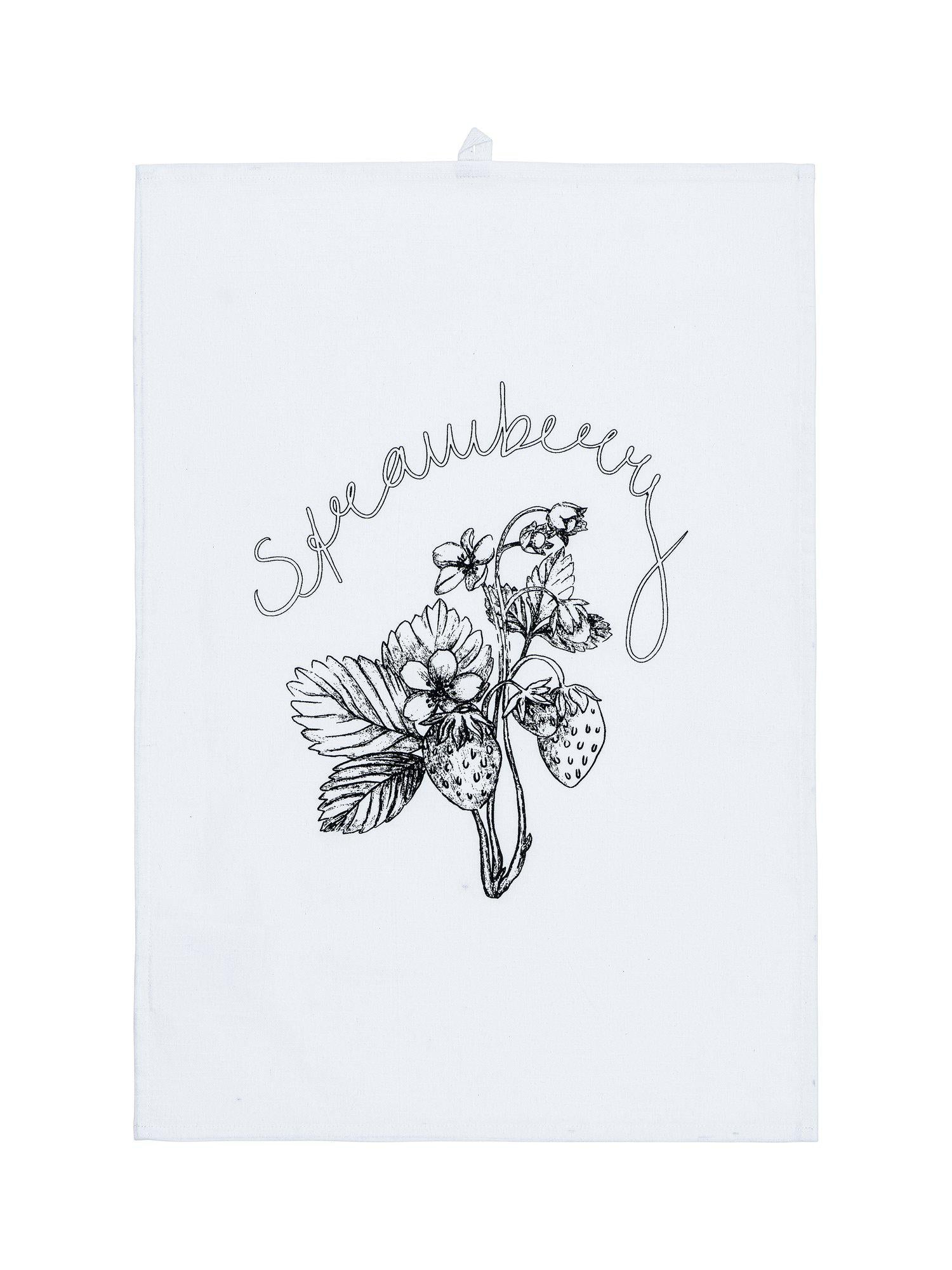 Strawberry Kökshandduk Svart/Vit 47x70cm